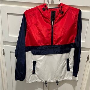 Red and Navy Windbreaker Jacket